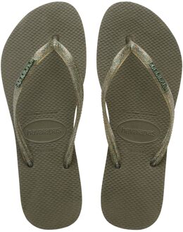 Havaianas Slim Logo Metallic Groen