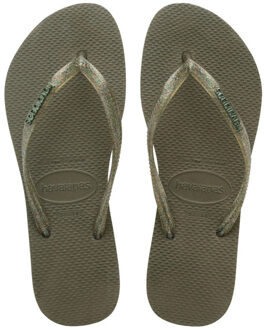Havaianas Slim Logo Metallic Groen