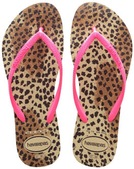 Havaianas Slim slipper met panterprint Roze - 35 2/3