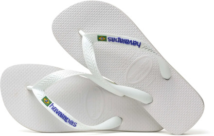 Havaianas Slippers - Unisex wit/blauw - Maat 33/34