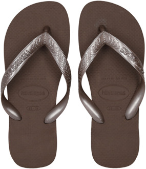 Havaianas Top Tiras Slippers en Sandalen Dames - Bruin - Maat 37/38 - Plastic Brown