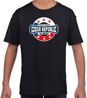 Have fear Czech republic is here / Tsjechie supporter t-shirt zwart voor kids L (146-152)