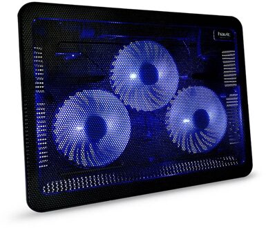 Havit Koelventilator Stand Mat Rustig Laptop Koel Pad Blauwe Led Usb Notebook Koeler Met 3 Fans Voor 15 "-17" Laptop Notebook