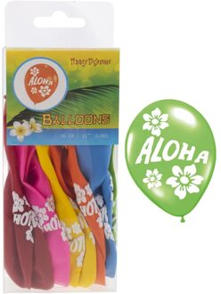 Hawaii ballonnen 'Aloha' Multikleur - 12 Stuks Multikleur - Print