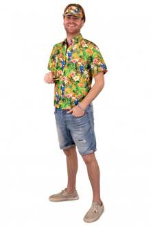 Hawaii blouse met Zonneklep Oranje Multikleur - Print