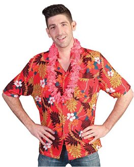 Hawaii blouse/shirt rood voor heren 48-50 (S/M) - Carnavalsblouses