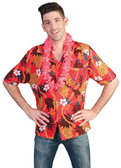 Hawaii blouse/shirt rood voor heren 52-54 (L/XL) - Carnavalsblouses