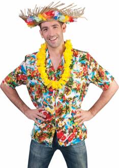 Hawaii & Carribean & Tropisch Kostuum | Uitbundig Kleurig Hawaii Hemd | Maat 52-54 | Carnaval kostuum | Verkleedkleding