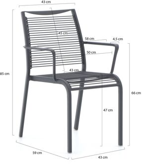 Hawaii dining tuinstoel stapelbaar - Laagste prijsgarantie! Grijs