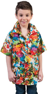 Hawaii feestkleding shirt kinderen 116 - Carnavalsblouses Multikleur