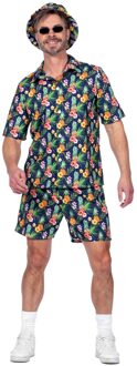 Hawaii Festival Outfit Heren Ananas Flowers Multikleur - Print