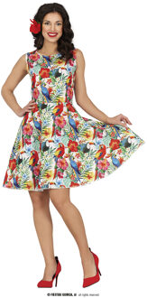 Hawaii Jurk Multikleur Papegaai Print Dames Multikleur - Print
