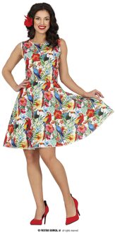Hawaii Jurk Multikleur Papegaai Print Dames Multikleur - Print