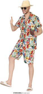 Hawaii Kostuum Multikleur Papagaai Heren Multikleur - Print