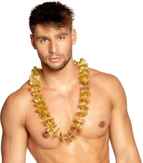 Hawaii krans - goud - stof - hawaikransen - tropisch - hawaii slinger