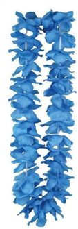 Hawaii krans neon blauw