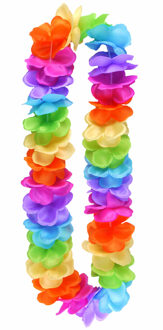 Hawaii krans slinger - regenboog kleuren mix - Carnaval - Themafeest - Pride Multi