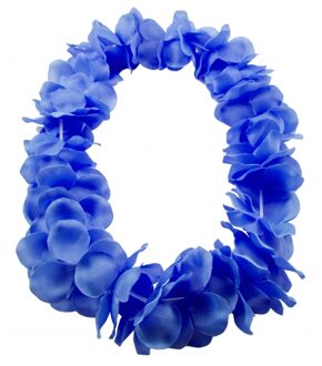Hawaii kransen bloemen slingers - neon blauw - Verkleed accessoires - kinderen/volwassenen
