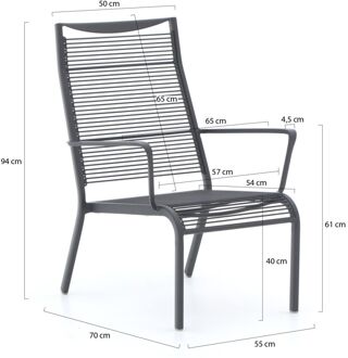 Hawaii lounge tuinstoel stapelbaar - Laagste prijsgarantie! Grijs