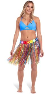 Hawaii rokje - gekleurd - 45 cm - bloemenrokje - hawaii/tropisch thema - Carnaval verkleed rok