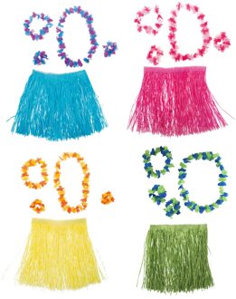 Hawaii Set Dames Geel - Beige - Creme, Roze, Blauw