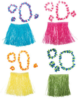 Hawaii Set Dames Geel - Beige - Creme, Roze, Blauw