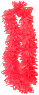 Hawaii slinger - neon roze - 1 m - polyester - feestartikelen