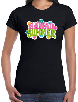 Hawaii summer t-shirt zwart voor dames M - Feestshirts