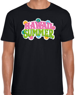 Hawaii summer t-shirt zwart voor heren S - Feestshirts