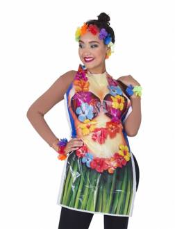 Hawaii thema verkleed schort vrouw - Verkleedattributen Multikleur