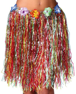 Hawaii verkleed rokje - voor volwassenen - multicolour - 50 cm - hoela rok - tropisch One size