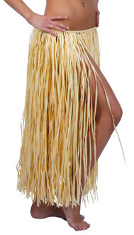 Hawaii verkleed rokje - voor volwassenen - naturel - 75 cm - hoela rok - tropisch One size