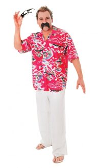 Hawaii verkleedkleding blouse overhemd - rood - voor heren - maat M/L - One size