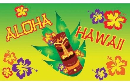 Hawaii vlaggen aloha - Feestbanieren Multikleur