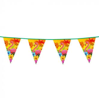 Hawaii vlaggenlijn met flamingo 6 m Multikleur