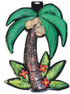 Hawaii wanddecoratie palmboom 50 cm van plastic Multi