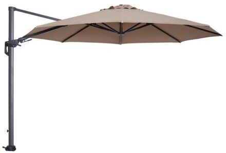 Hawaii zweefparasol 350cm royal grey - taupe Bruin