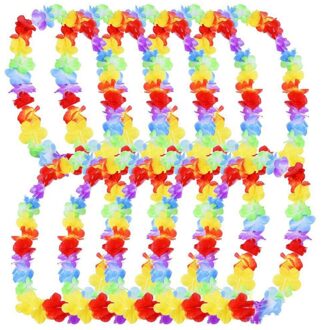 Hawaiian Party Krans Bloem Leis Garland Ketting Fancy Dress Party Geschikt Voor Foto 'S En Decoreren Bruiloft Partijen 10stk