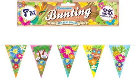 Hawaiian Vlaggenlijn Bloemen en Palmbomen (7m) Multikleur - Print