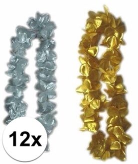 Hawaiikrans pakket zilver/goud 12x Multi