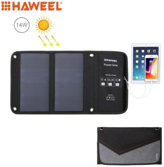 HAWEEL14W 21 W 28 W Buiten Emergency Zonnepanelen Power Charger Backup Power met Draagbare Micro Dual Usb-poorten 21W