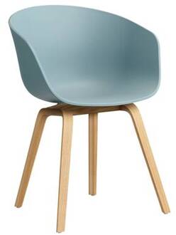Hay About a Chair AAC22 Stoel - Oak - Dusty Blue Blauw