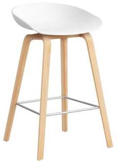Hay About a Stool AAS32 Barkruk - H 65 cm - Soaped Oak - White Wit