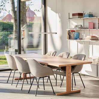 Hay LED hanglamp Factor Linear 1500, aluminium, draaibaar aluminium, opaal