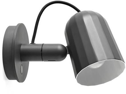 Hay Noc Wall Button LED wandlamp, donkergrijs