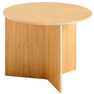 Hay Slit Table Wood Round Bijzettafel - Ø 45 cm - Oak Bruin