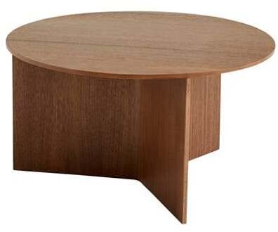 Hay Slit Table Wood Round XL Bijzettafel - Ø 65 cm - Walnut Bruin