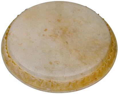 Hayman 405-G natuurvel voor bongo natuurvel voor bongo, met aluminum ring rond de onderkant, groot, 8,5 inch