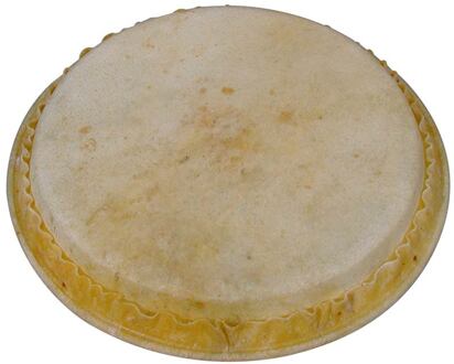 Hayman 405-K natuurvel voor bongo natuurvel voor bongo, met aluminum ring rond de onderkant, klein, 7,5 inch