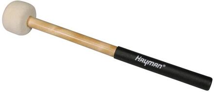 Hayman BDM-5 klopper voor grote trom/ bass drum klopper voor grote trom/ bass drum, 320 mm houten schacht, rubberen handvat, 52 mm vilten bol